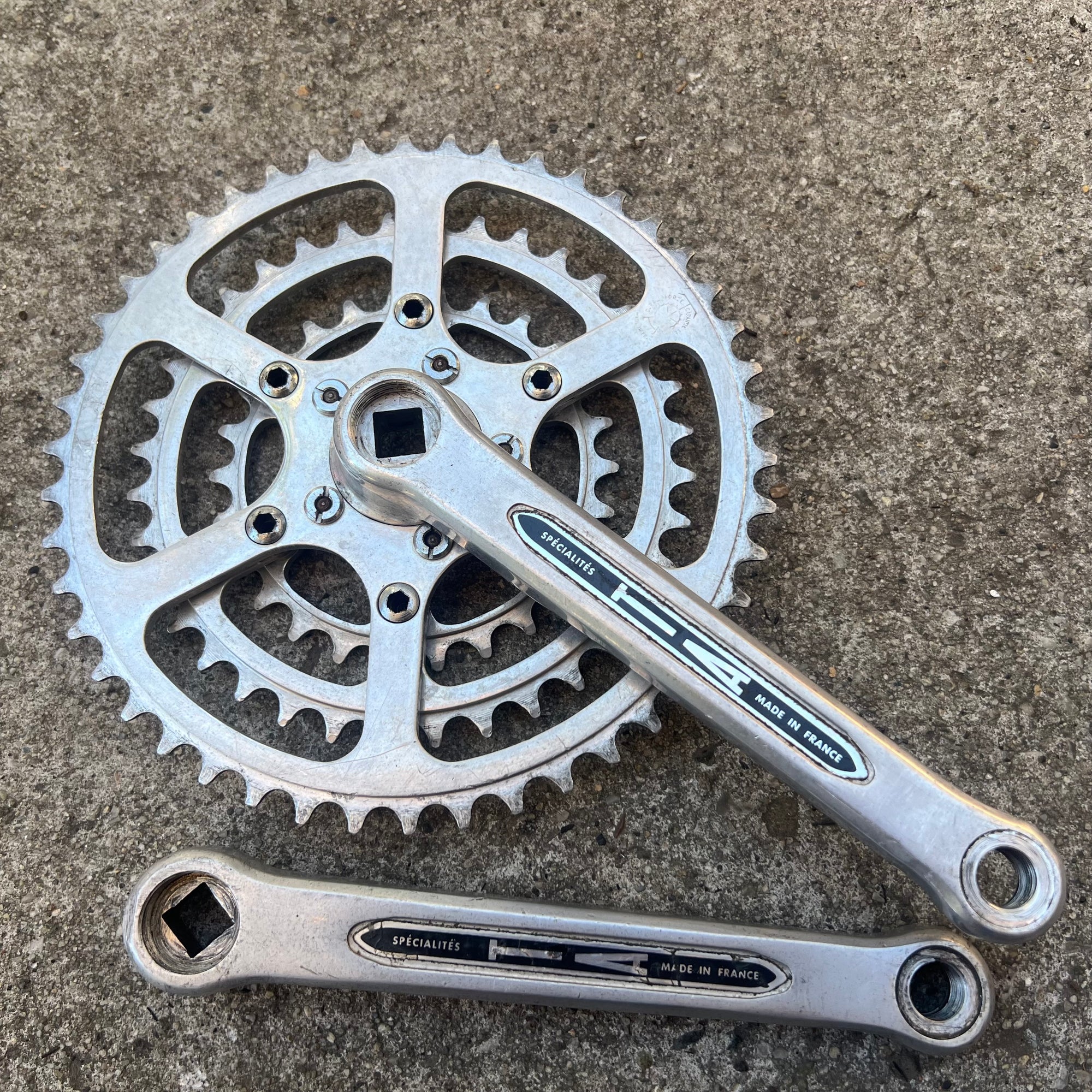 TA Specialites Triple 170mm 26-36-46 Touring Vintage Black Logo Crankset