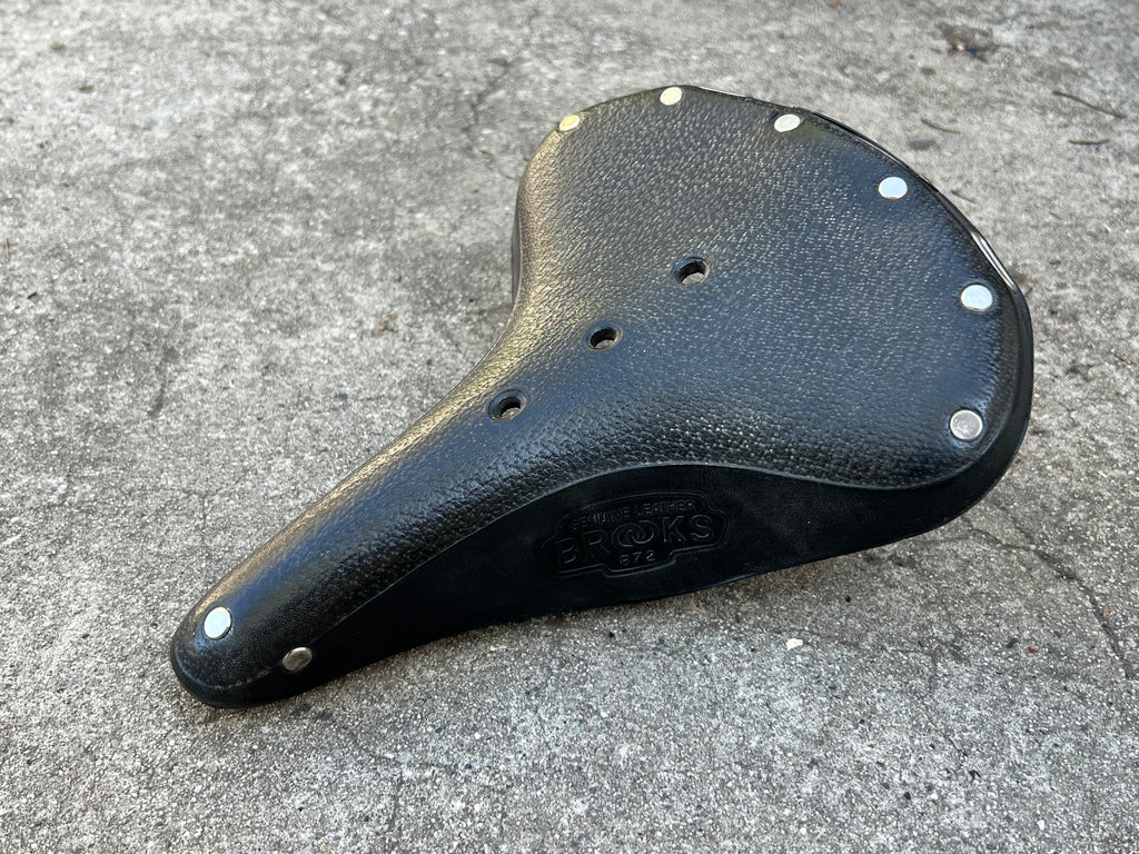 NICE Brooks B72 Black Leather Saddle 4 Rail Vintage Cruiser Bike Vintage Chrome England