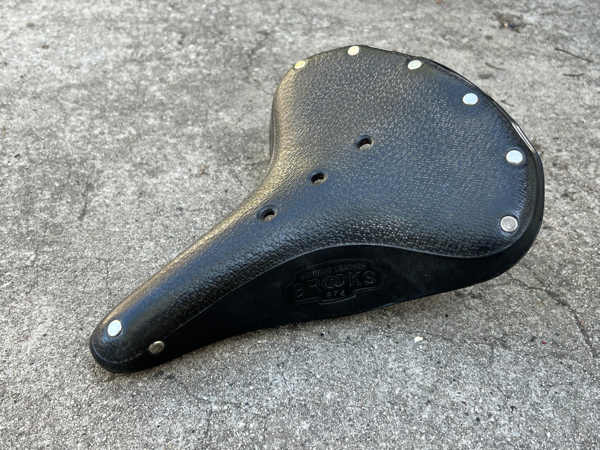 NICE Brooks B72 Black Leather Saddle 4 Rail Vintage Cruiser Bike Vintage Chrome England
