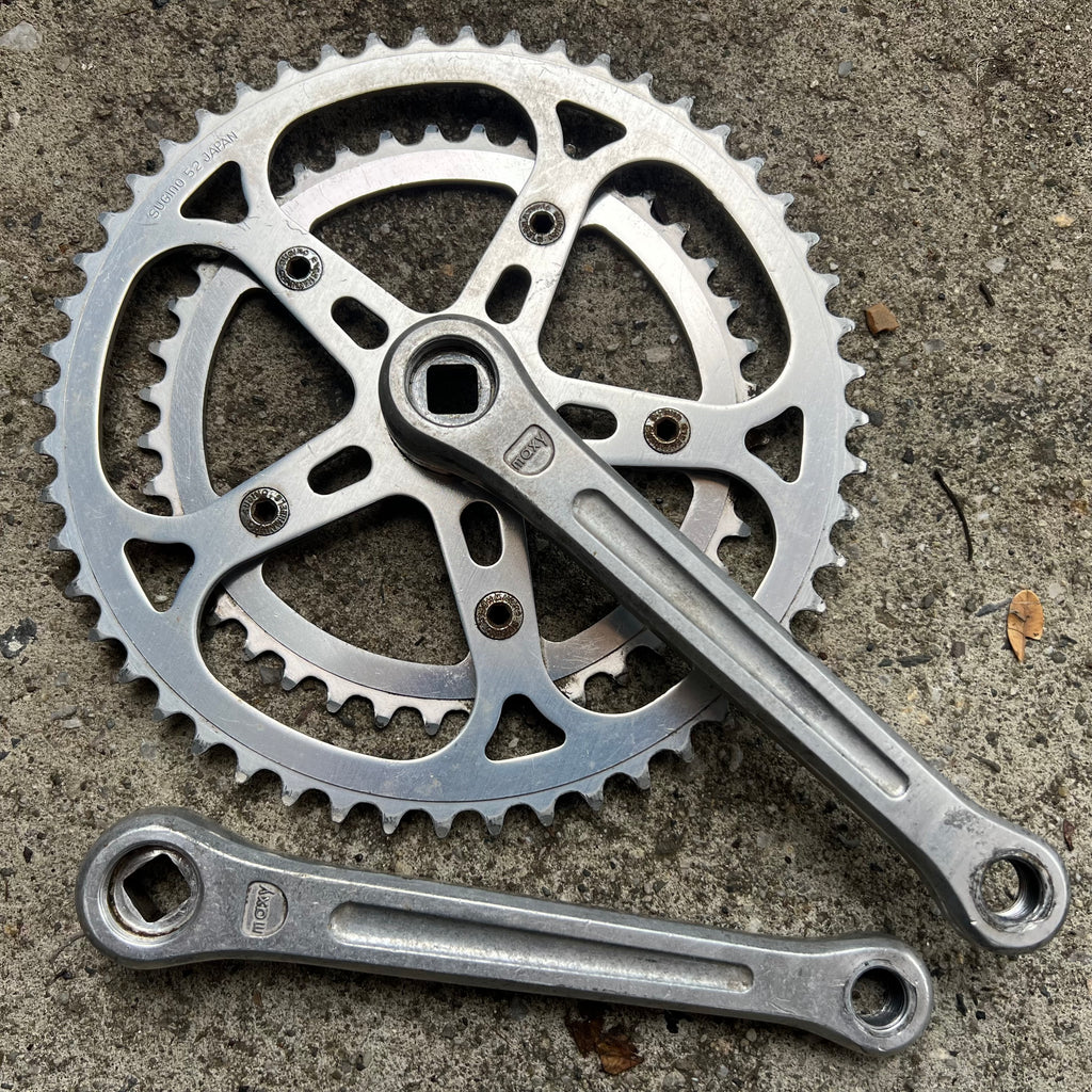 Used Sugino Maxy Crankset 171mm 40/52T Double Square Taper Vintage Retro Road Touring-Bicycle Bin