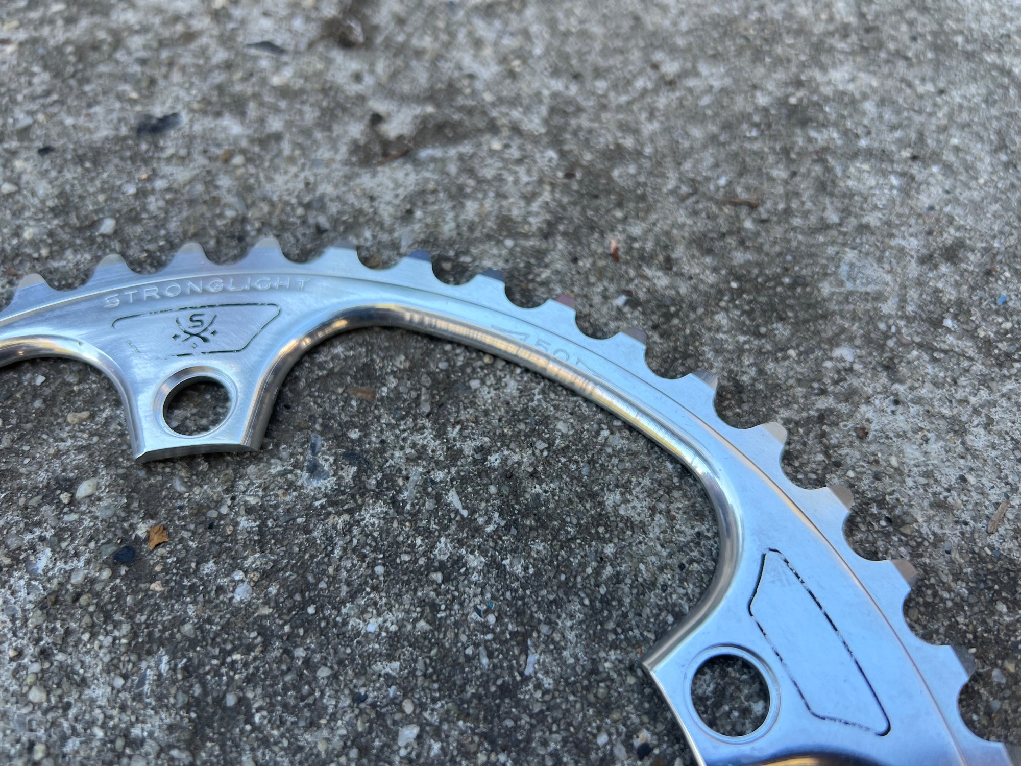 Stronglight 50T 144 BCD 5 Bolt Chainring Silver Road Bike Vintage Big