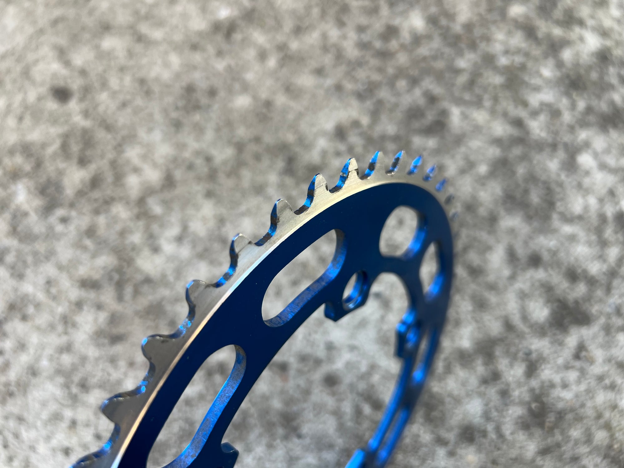 Sugino BMX 110 BCD 46T Chainring 5 Bolt Blue Anodized Vintage 3/32”