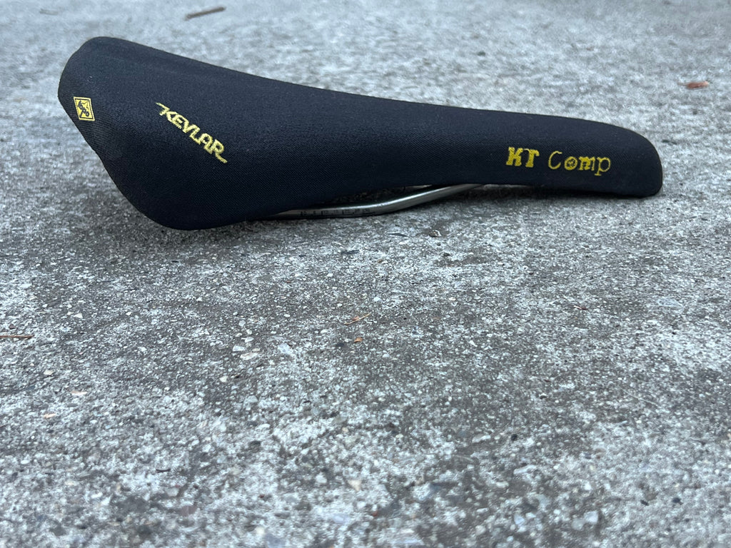 Velo Topo KT Comp Kevlar Titanium Saddle Vintage MTB Mountain Bike Black Yellow