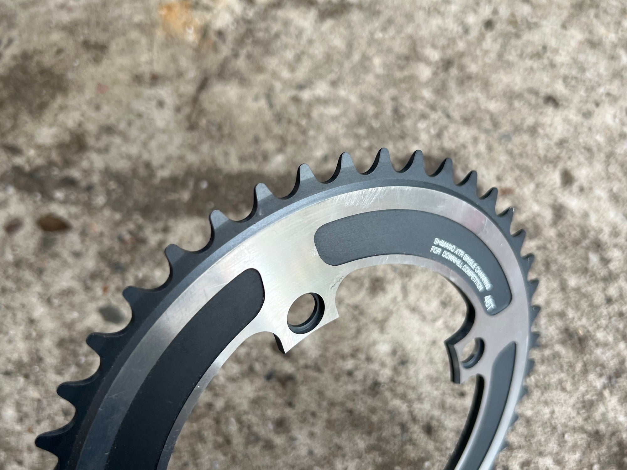 NOS Shimano XTR 46T 112 BCD Downhill Chainring Vintage MTB Gray DH 4 Bolt