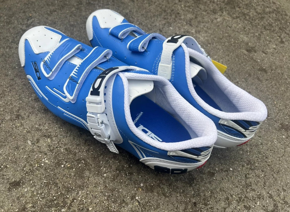 NEW SIDI Cycling Shoes Size 48 EU 13 US Blue White Road Bike Racing Clipless - Image 4