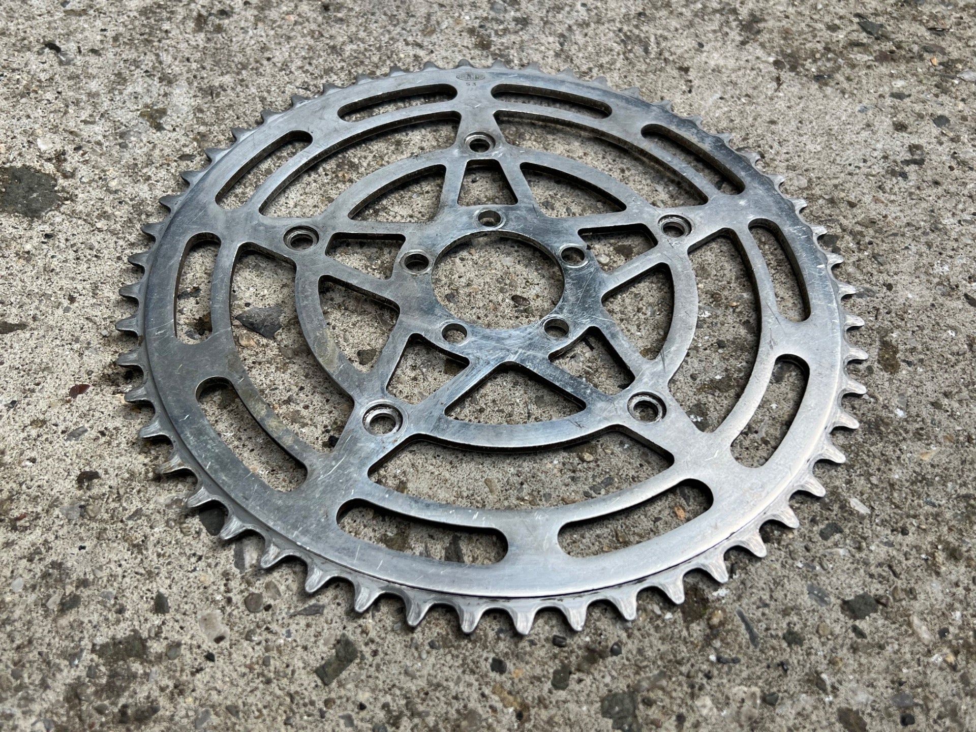Stronglight 46/53T Chainring Set Vintage Aluminum 122/50.4 BCD Touring Retro  - Image 4