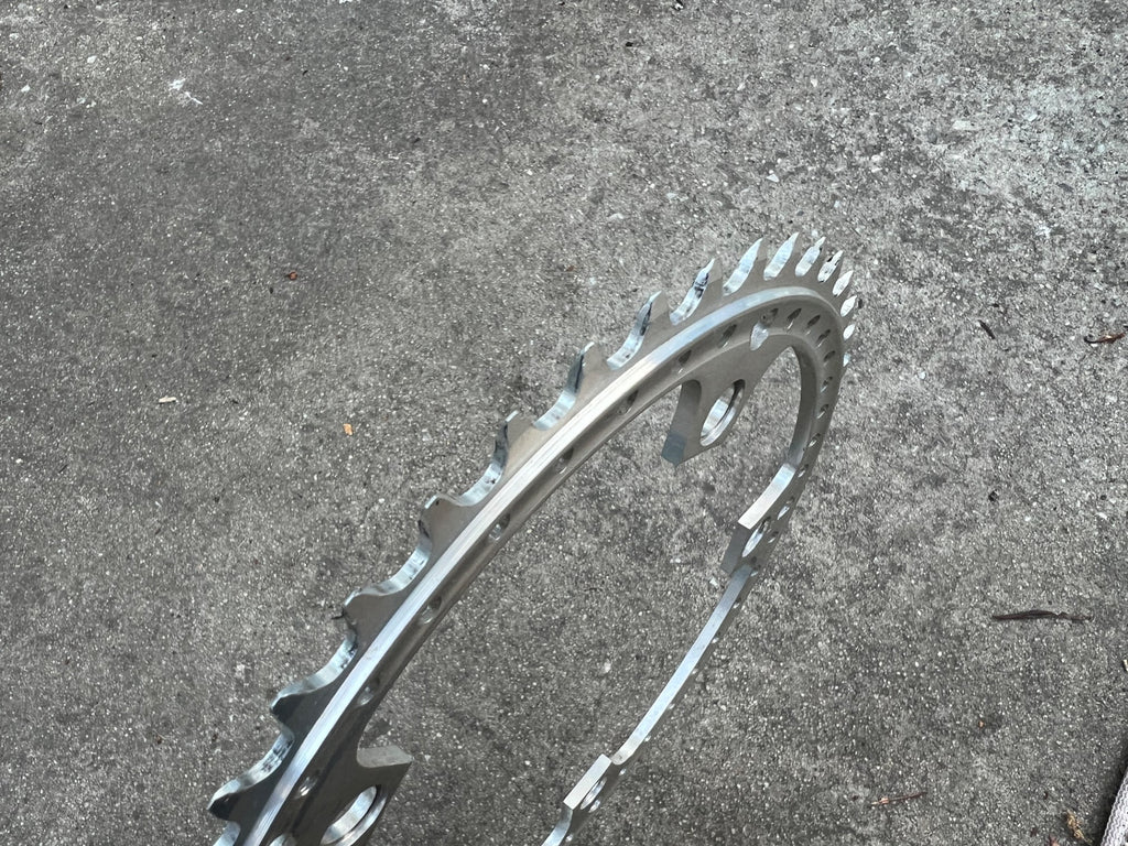 MINT Sugino 144BCD 49T Drillium Chainring Big Ring Vintage Retro Silver Road  - Image 4