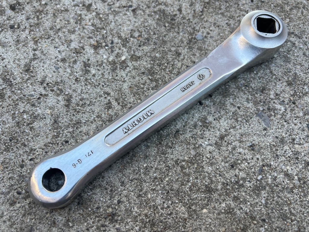 Sugino Mighty Crankset 171mm 48/42T Double Vintage Road Retro 144 BCD Drillium  - Image 8