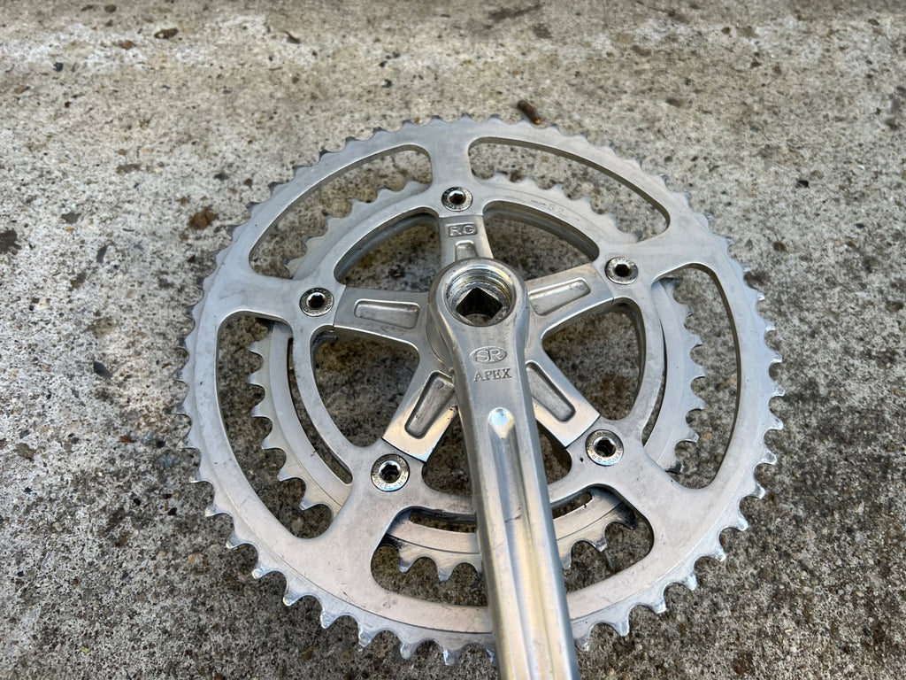 SR Apex RG Crankset 170mm 52-40T Double Vintage Road Touring Bike Silver Gray  - Image 13