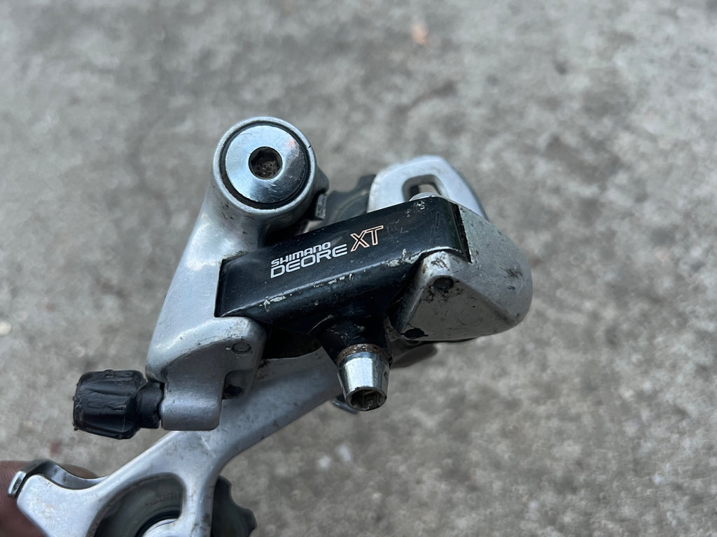 Used Shimano Deore XT M735 Rear Derailleur Long Cage 7 Speed Vintage MTB Retro-Bicycle Bin