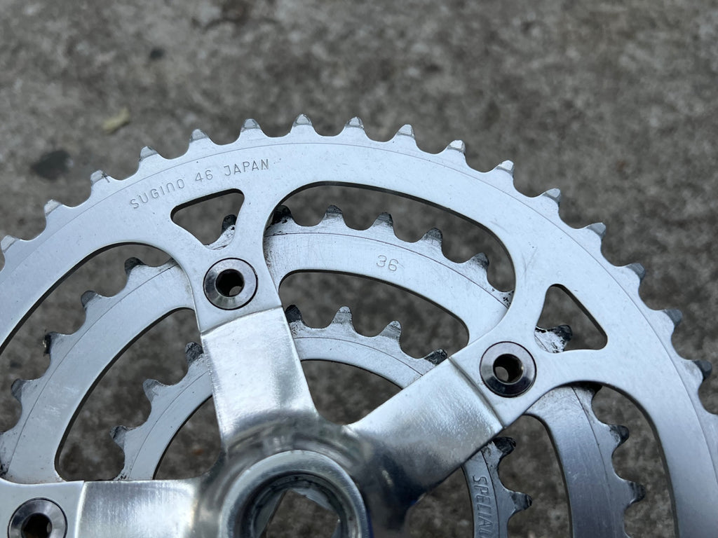 Sugino GP Triple Crankset 46/36/24 175mm Vintage MTB Gravel Silver Crankset ATB - Image 8