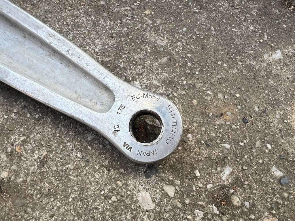 Used Shimano 175mm Non Drive Side Left FC-M569 Deore LX Crank Arm Vintage Retro MTB-Bicycle Bin