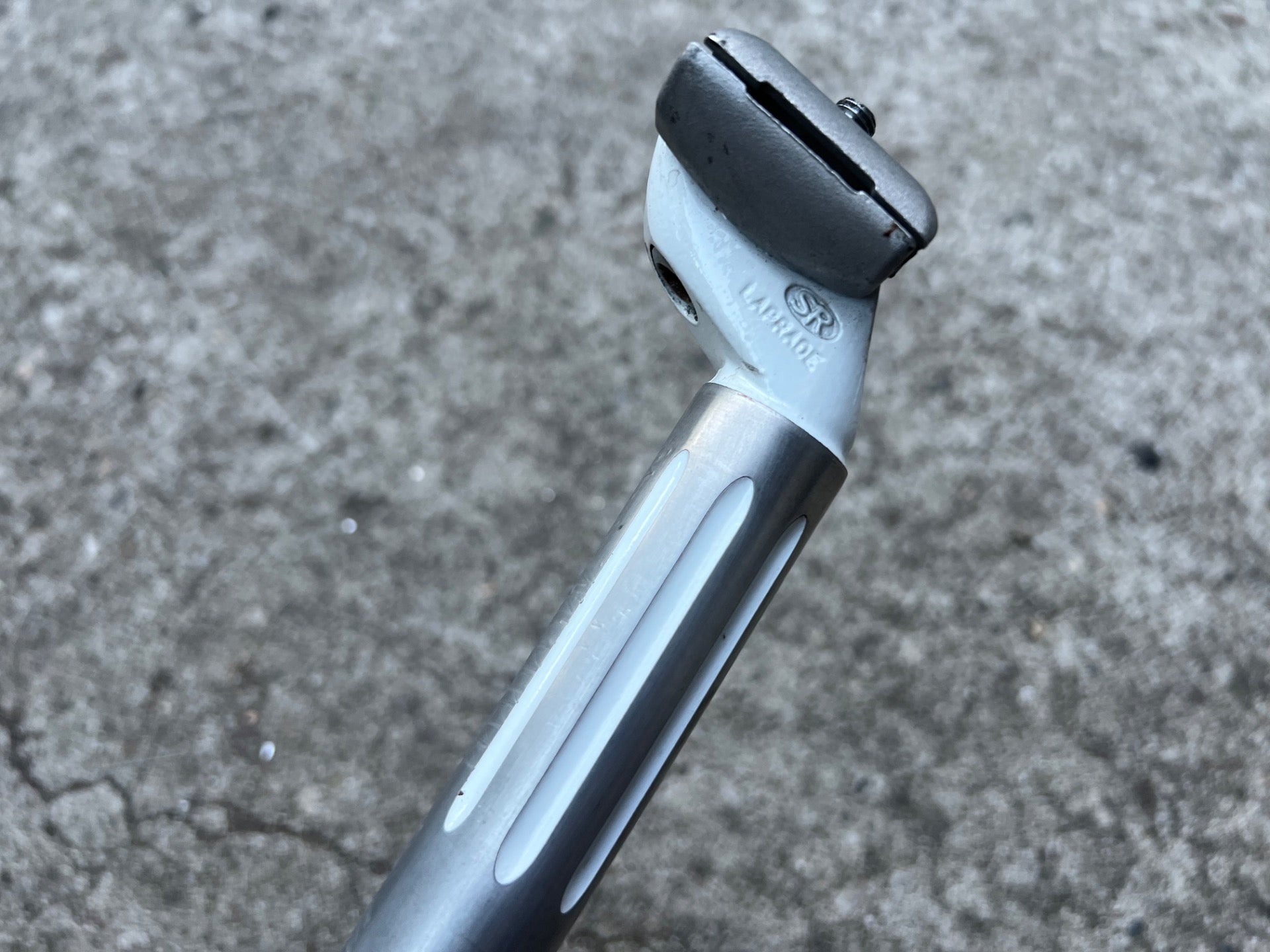 SR Laprade 26.0x220mm Seatpost Vintage Road Touring Bike White Silver Gray Retro - Image 4