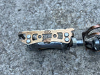 Used SR SP-100BL Platform Pedals Silver Brown Anodized Road Bike Touring Toe Clip-Bicycle Bin