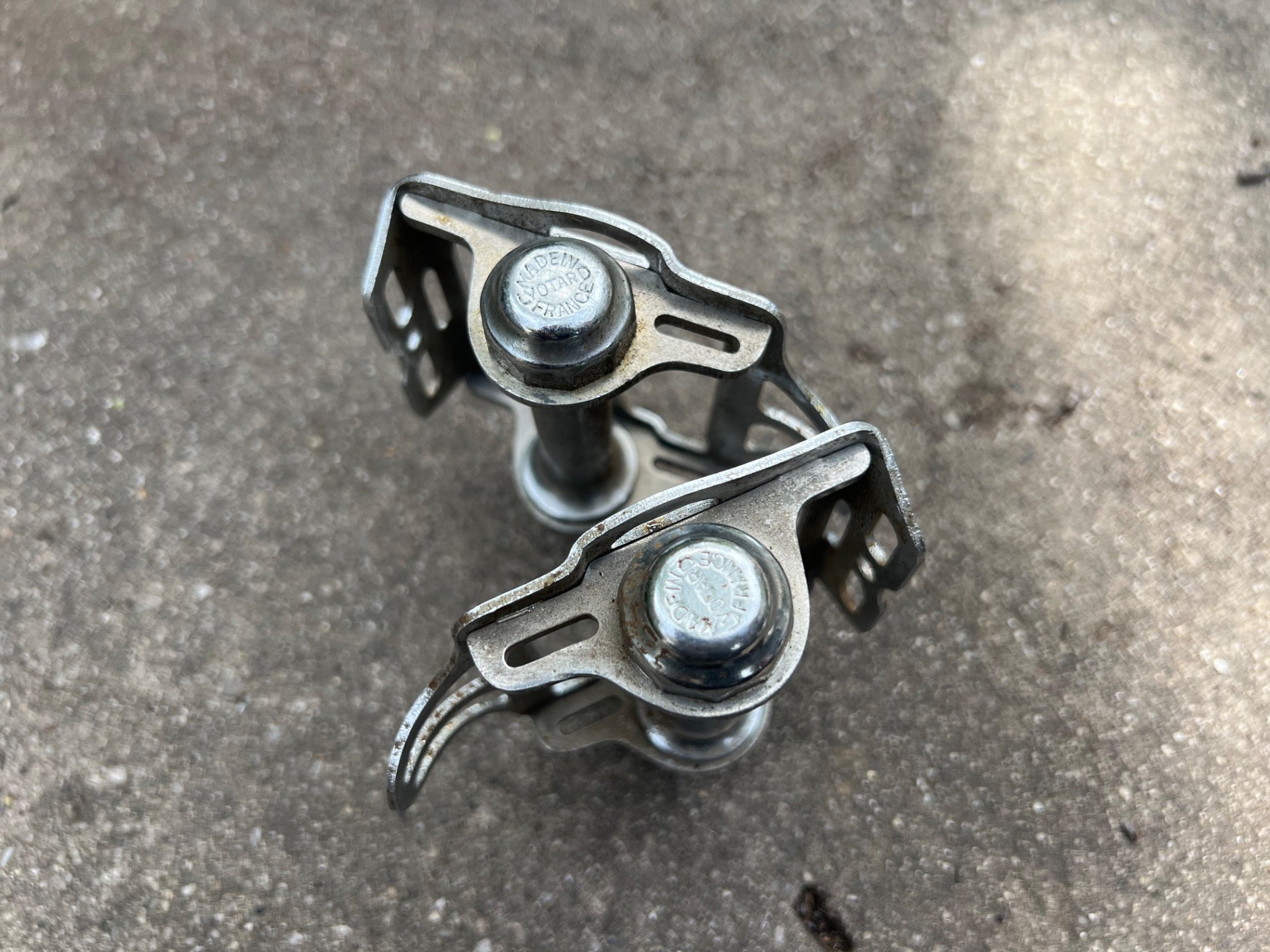 Lyotard Berthet 1/2” Toe Clip Pedals Vintage Chrome Steel Road Touring Bike  - Image 4