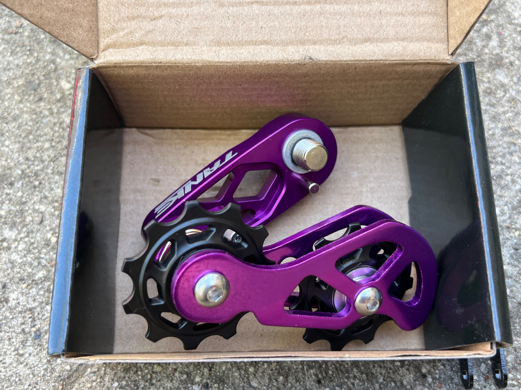 Purple Anodized CNC Chain Tensioner Single Speed Dual Pulley Tanke Bike  - Image 4