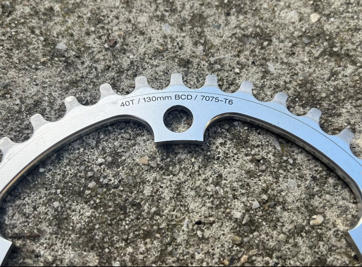 LOW MILES Salsa 40T 130BCD Chainring Silver Tooth 7075-T6 Aluminum Road Gravel - Image 4