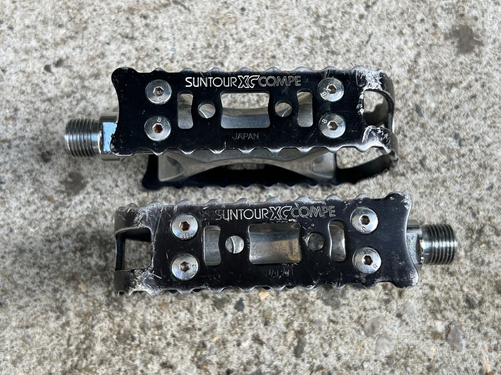 Suntour XC Compe 9/16” BMX Pedals Black Silver MTB ATB Mountain Bike OG 80’s - Image 4