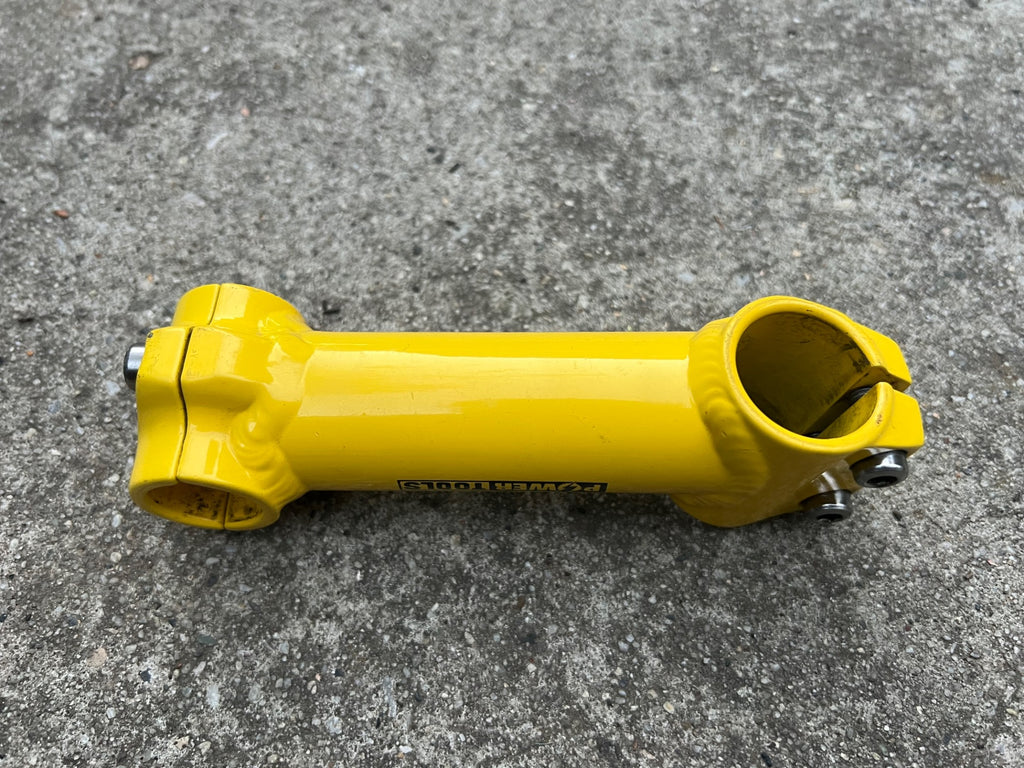Power Tools Stem 1 1/8” 25.4x115mm Yellow Vintage Retro Mountain Bike Gravel  - Image 4