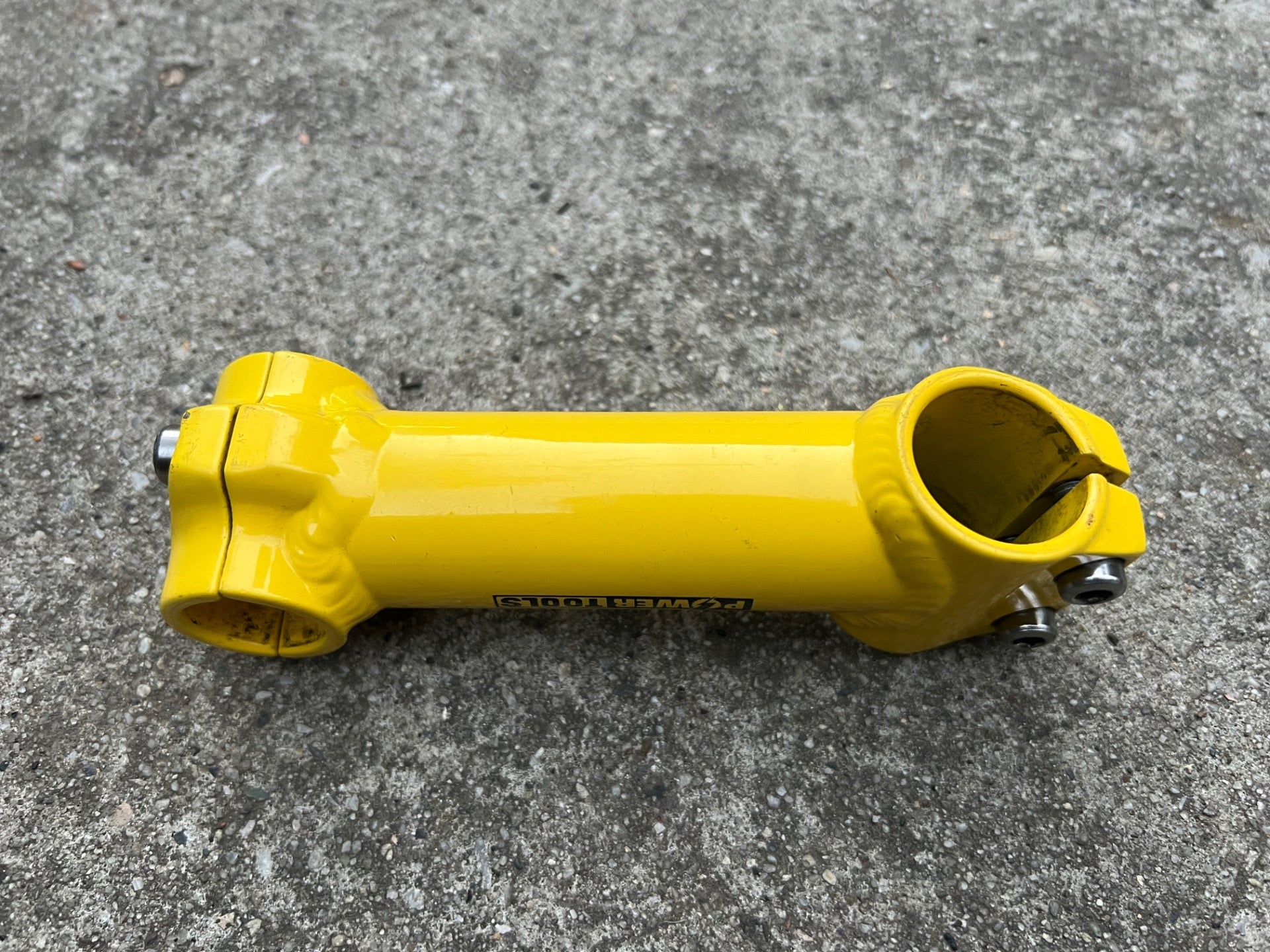 Power Tools Stem 1 1/8” 25.4x115mm Yellow Vintage Retro Mountain Bike Gravel  - Image 4