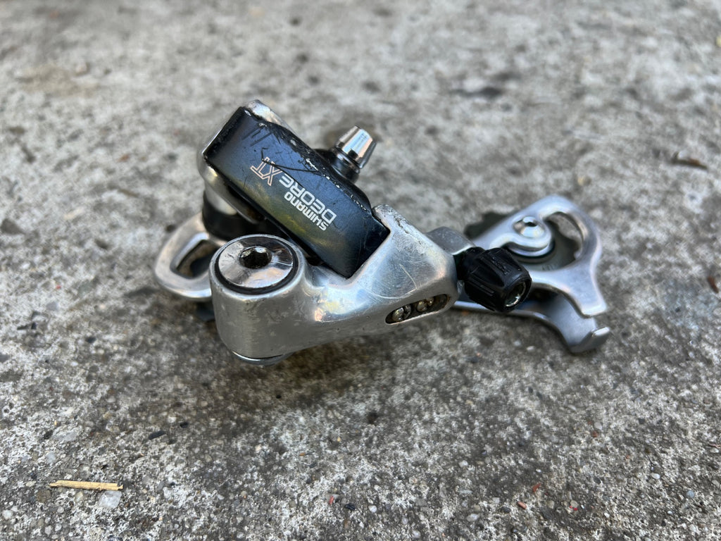 Used Shimano Deore XT RD-M735 Rear Derailleur 7 Speed Vintage MTB Retro Mountain Bike-Bicycle Bin