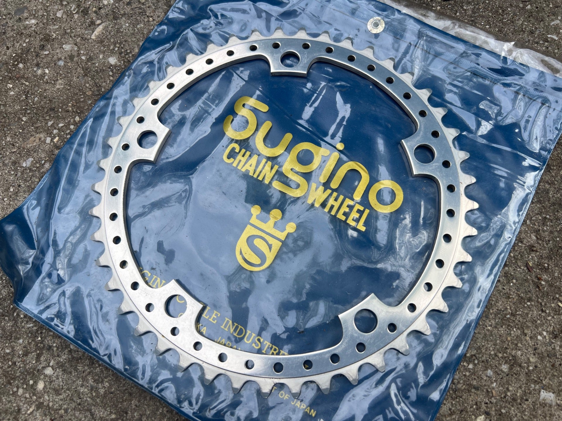 NICE Sugino 144 BCD 45T Chainring Drillium Vintage Road Track Bike Silver Retro  - Image 4