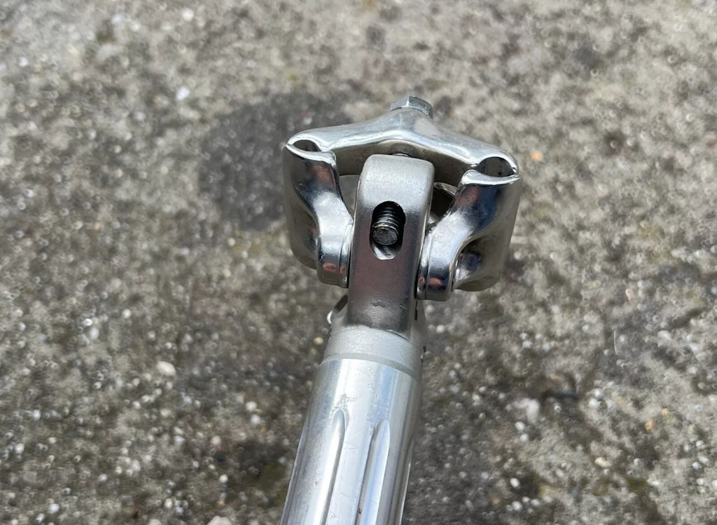 Sugino Mighty Seatpost 26.6x205mm Vintage Road Bike Fluted Silver Retro Aluminum - Image 4