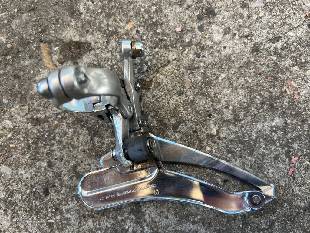 Used NICE Shimano Deore FD-MT60 Front Derailleur 28.6mm Bottom Pull Triple Vintage-Bicycle Bin