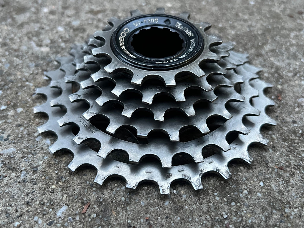 Shimano 600 6208 13-28T 6 Speed Freewheel Vintage Road Touring Wide Range Silver - Image 4