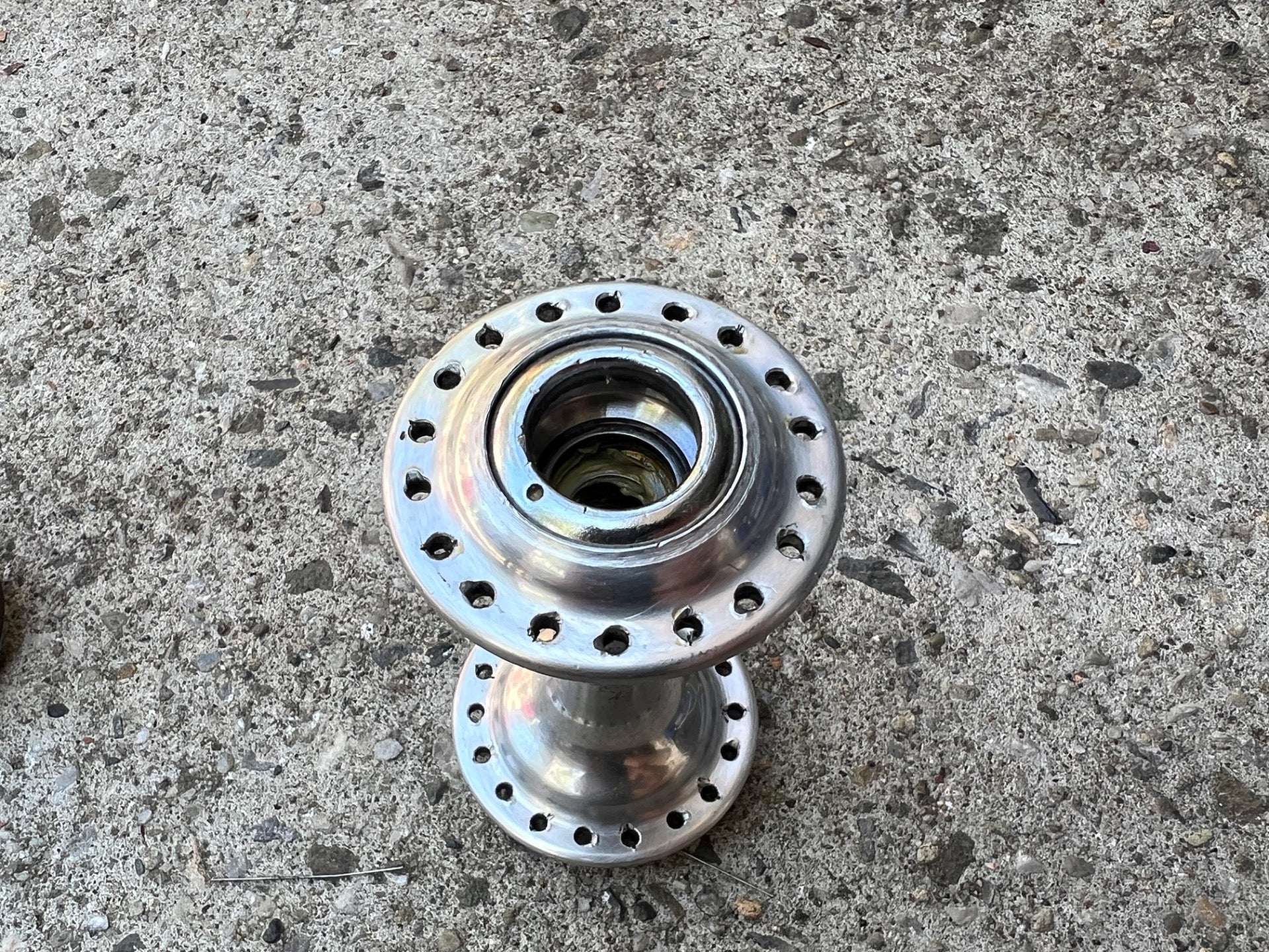 NO AXLE Campagnolo Record Front Hub 36H Hole Vintage Road Bike Silver Aluminum  - Image 4
