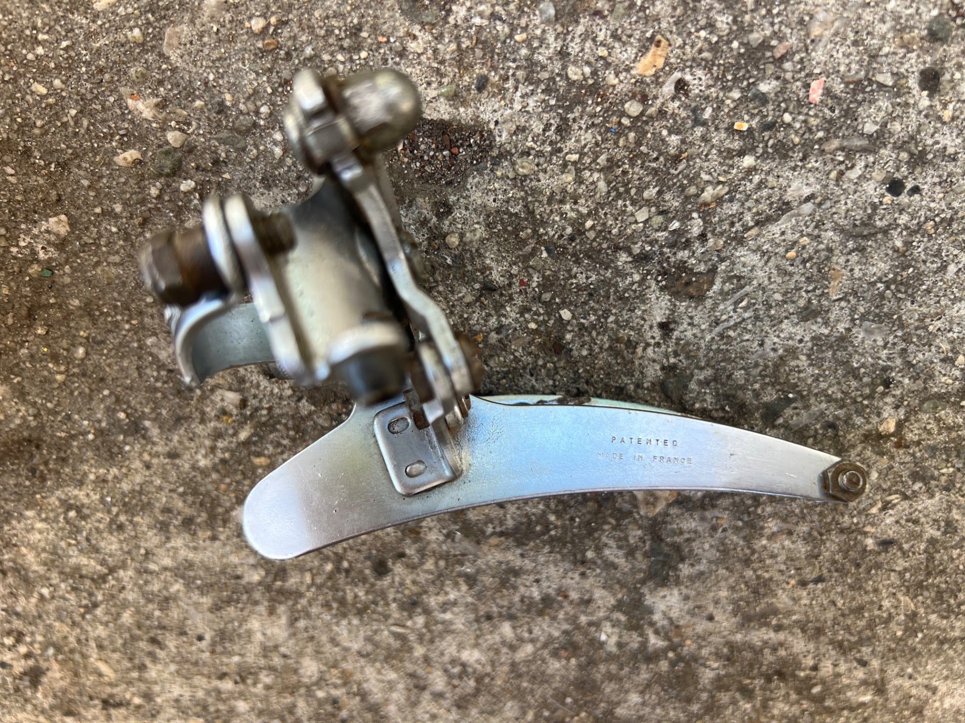 Huret Front Derailleur 28.6mm Bottom Pull Vintage Retro Bike Gray 2x5 Speed  - Image 4