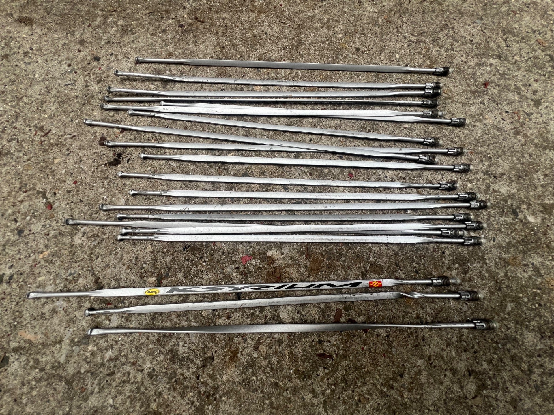 20 Mavic Ksyrium SL Rear Wheel Spokes Silver Bladed Aero Road Twenty Hole - Image 4