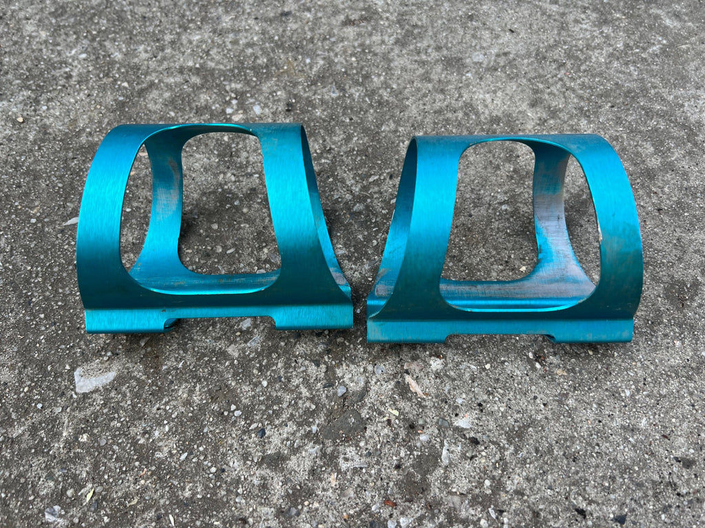 Ringle Bottle H20 Cages Blue Turquoise Anodized Pair 1990s Vintage Retro MTB  - Image 4