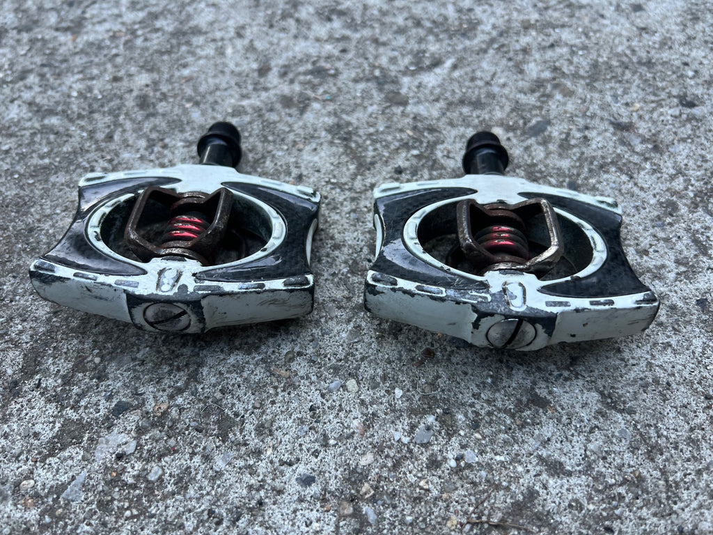 Crankbros Acid Carbon Clipless Pedals White Black MTB Gravel Pair Crankbrothers  - Image 4