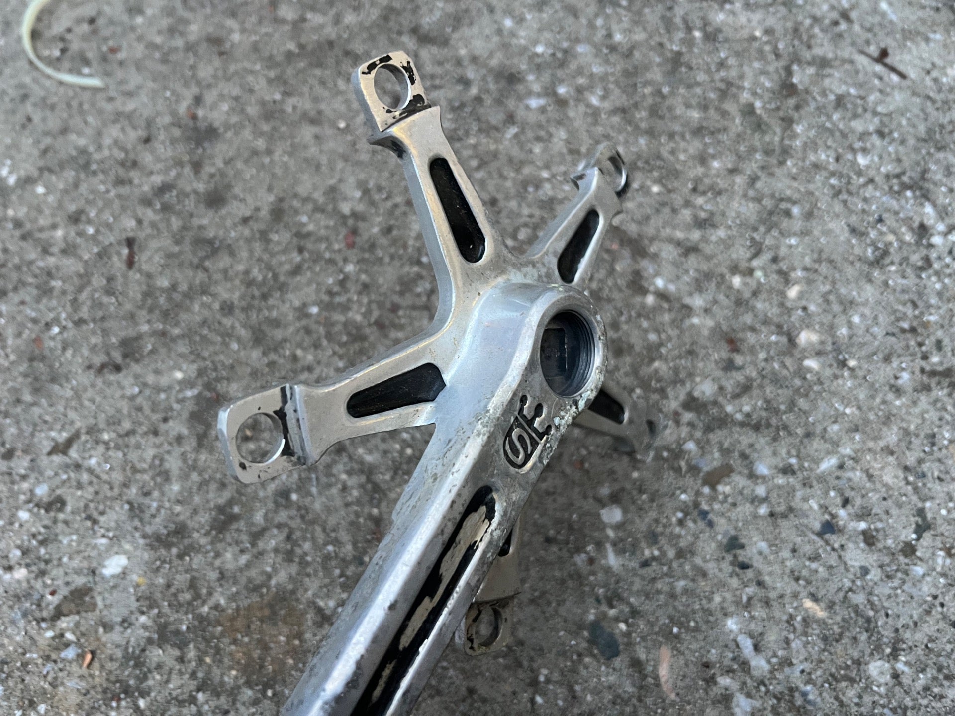 Sugino Mighty 171mm 144 BCD Drive Side Right Crank Arm Silver Black Vintage Road - Image 4
