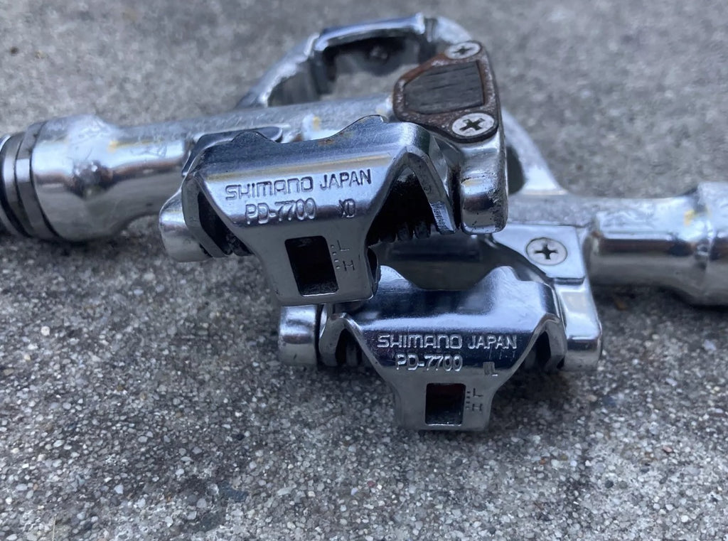Shimano Dura Ace PD-7700 SPD-R Clipless Pedals Road Bike Vintage Silver Gray - Image 4