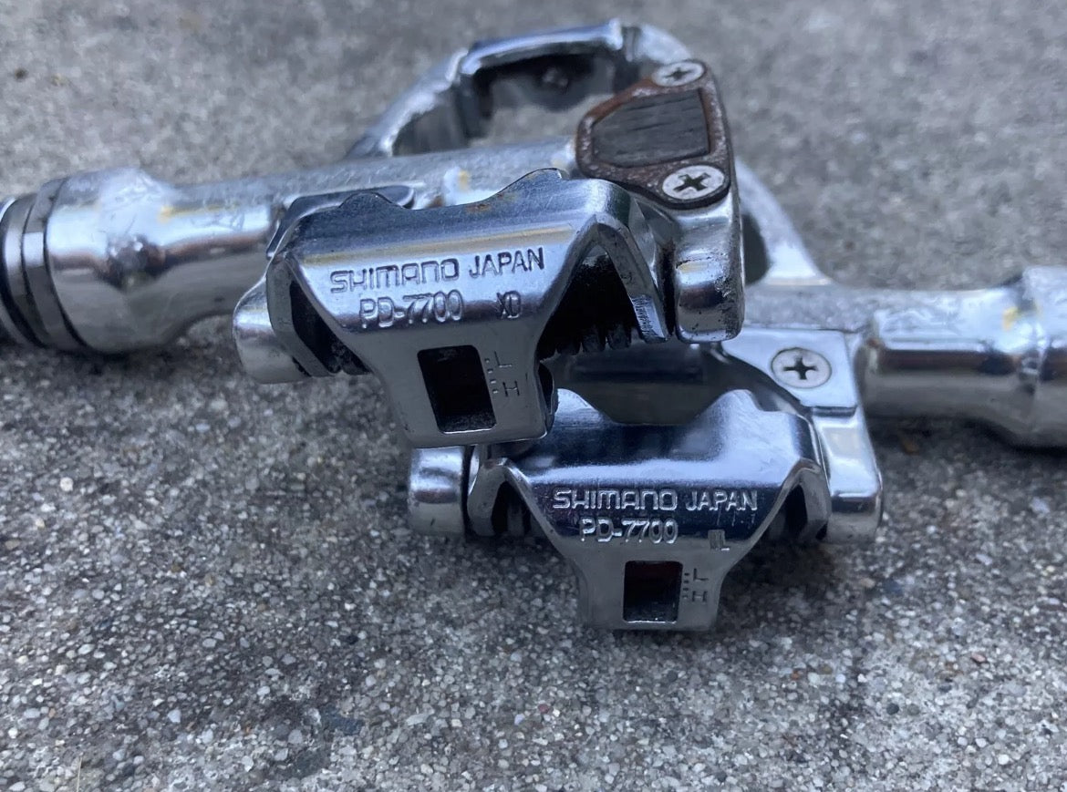Shimano Dura Ace PD-7700 SPD-R Clipless Pedals Road Bike Vintage Silver Gray - Image 4