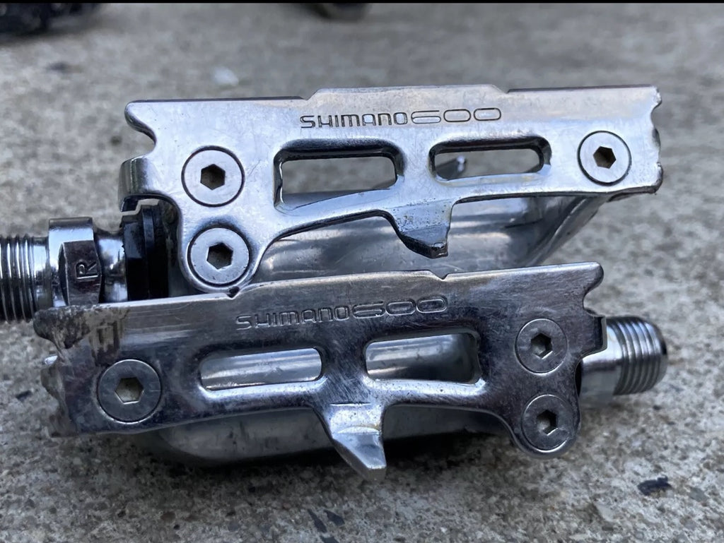 Shimano 600 PD-6400 Toe Clip Pedals Vintage Road Bike Retro Chrome Silver - Image 4