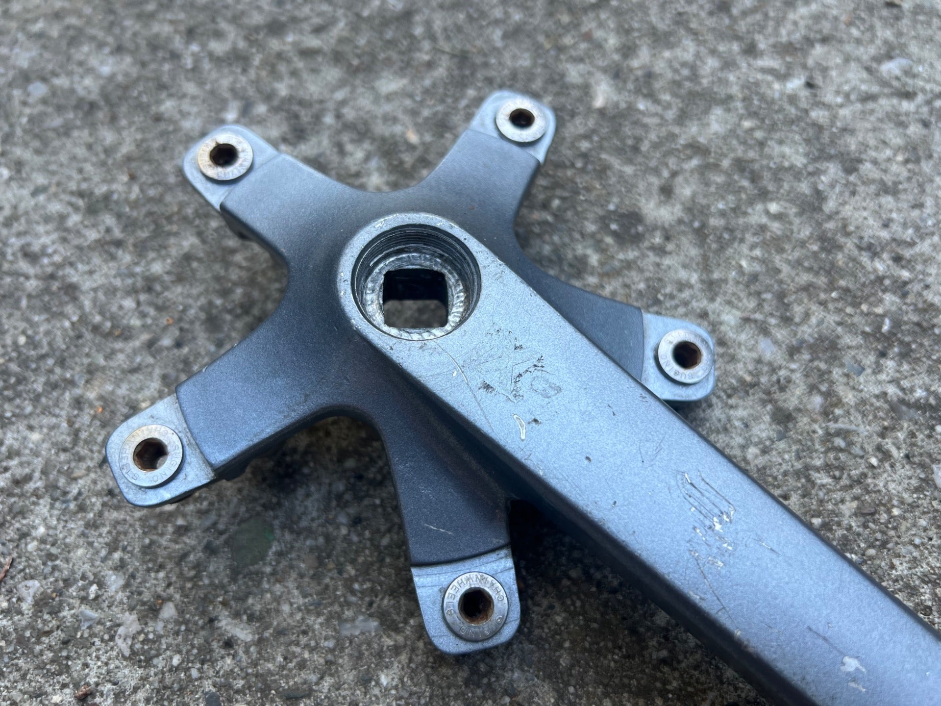 Sugino 170mm Drive Side Crank Arm With Bolts Right Dark Gray Vintage MTB Right  - Image 4