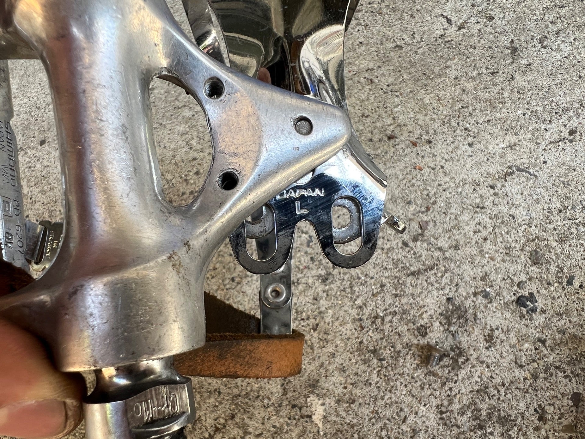 Shimano 600 PD-6207 Toe Clip Pedals W Toe Clips & Straps Vintage Touring Road   - Image 8