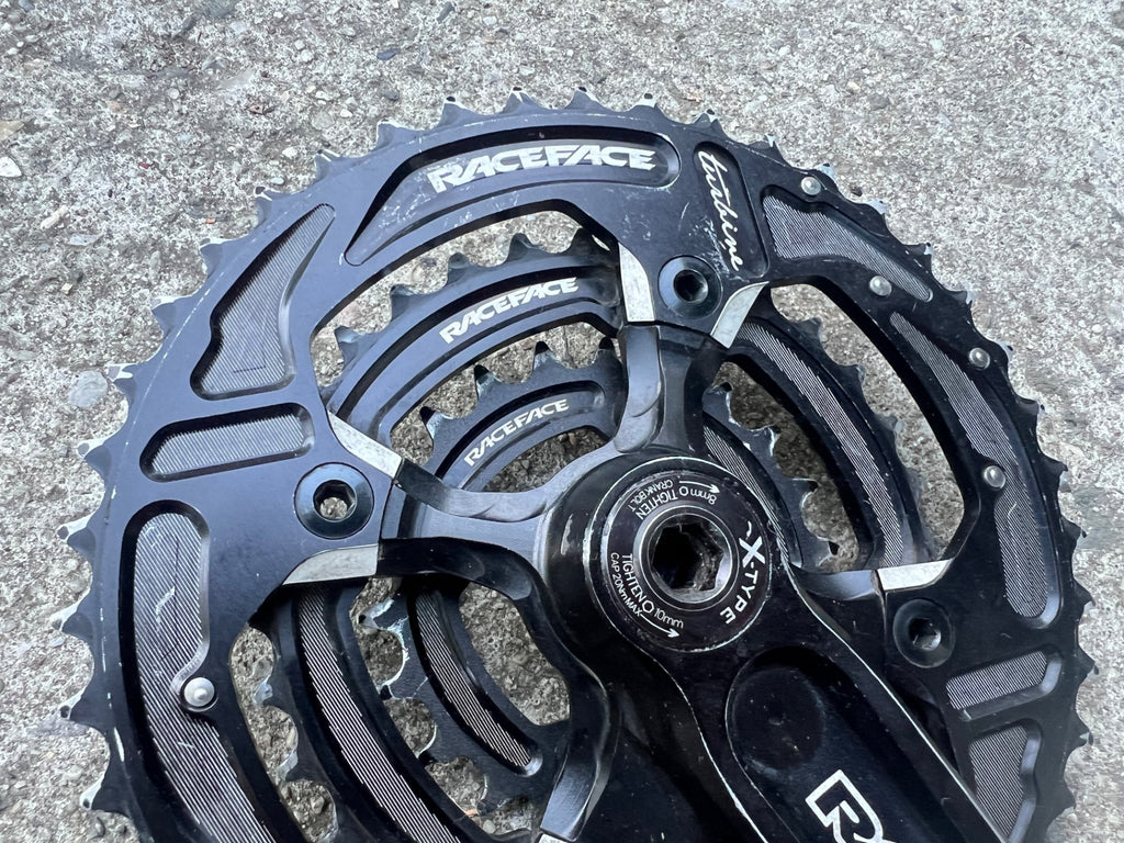 Raceface Deus XC Crankset 175mm 24mm GXP Spindle Black Mountain Bike Triple MTB  - Image 10