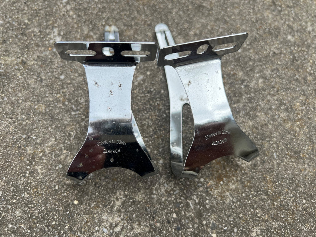 Used Lapize Special Size Large L Toe Clips Vintage Retro Chrome Road Touring Bike-Bicycle Bin