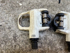Used Look KEO Classic Clipless Pedals White Black Road Gravel Bike 9/16”-Bicycle Bin
