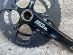 Used SRAM Rival GXP 24mm 34/50T 172.5mm Crankset Double Road Bike Black Aluminum 10sp-Bicycle Bin