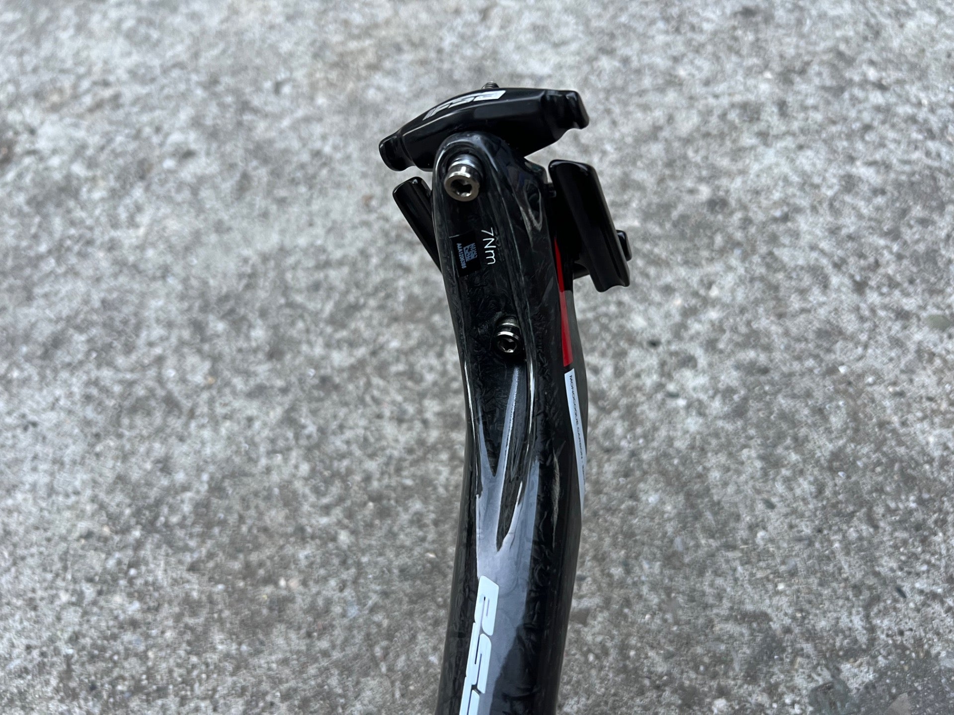NEW FSA K-Force 27.2x350 Carbon Seatpost Road Bike Gravel CX Black Red Setback - Image 4