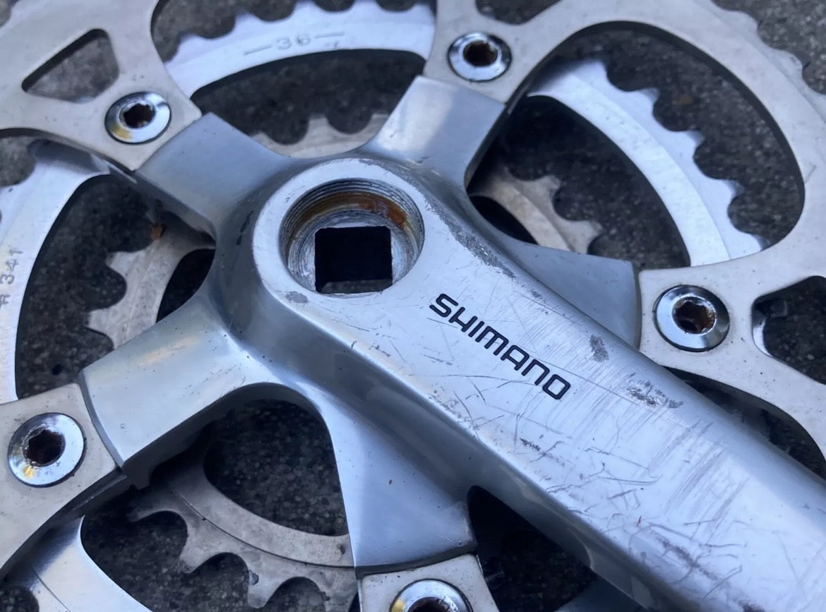Shimano Deore XT FC-M730 Crankset 175mm 48-36-24 Vintage Silver Retro Triple - Image 9