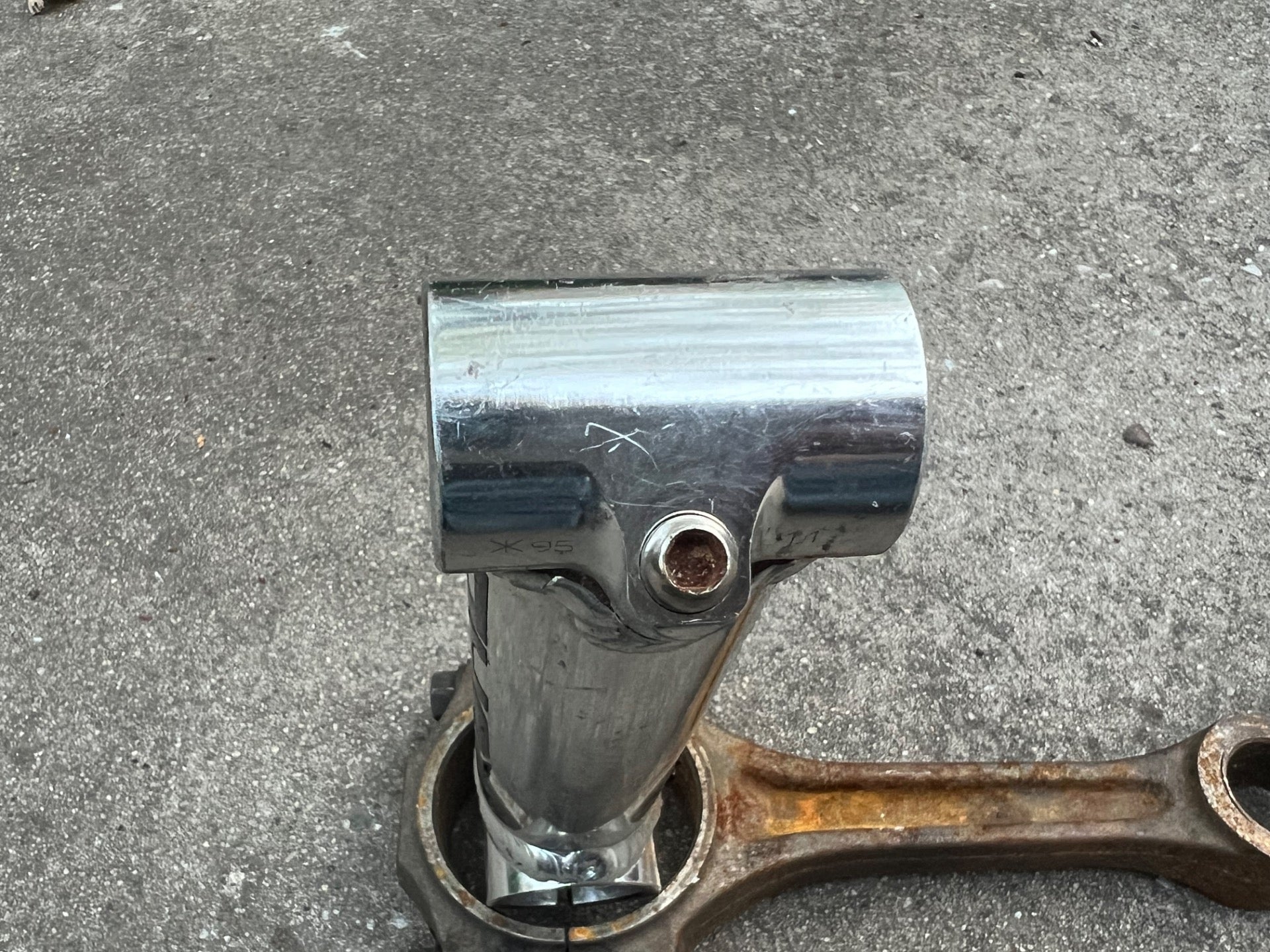 KORE 25.4x135mm 1 1/8” Threadless Stem Vintage Retro Mountain Bike Silver 5 Deg - Image 4