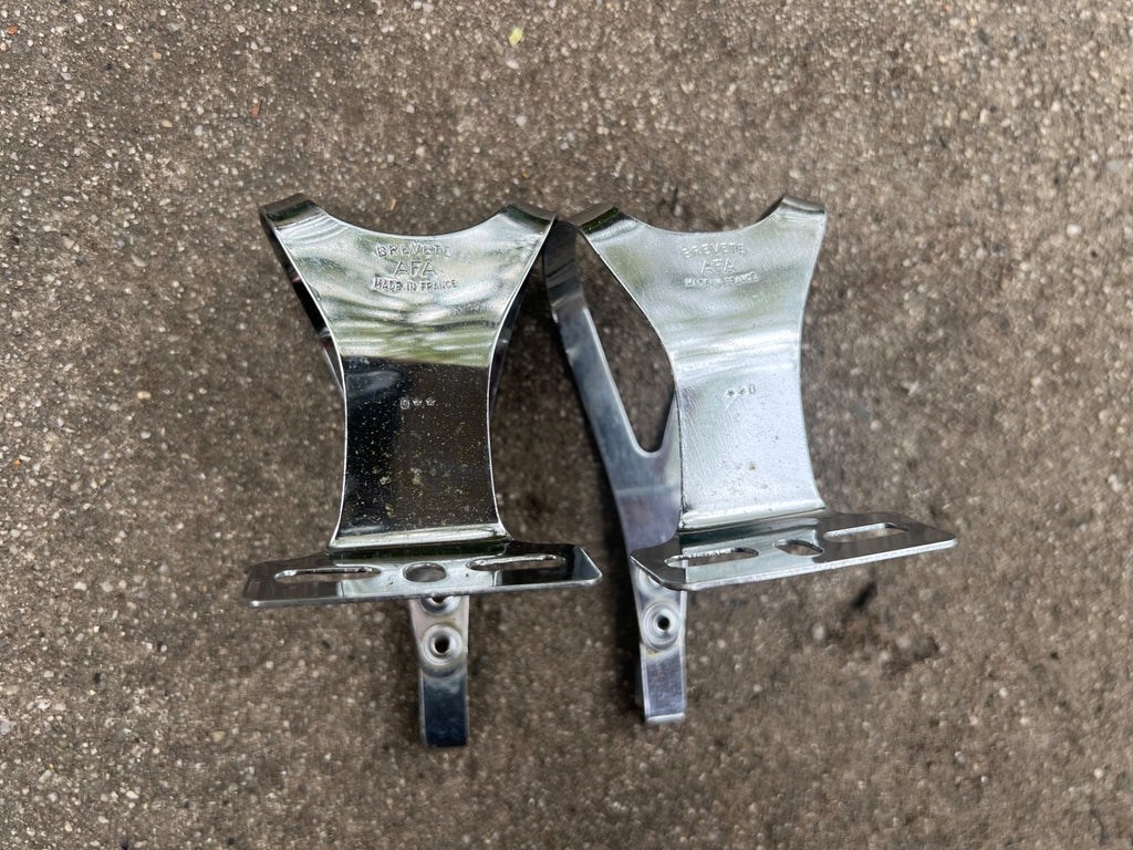 Used Christophe Toe Clips Size Medium Chrome Steel Vintage Road Bike Eroica Touring-Bicycle Bin