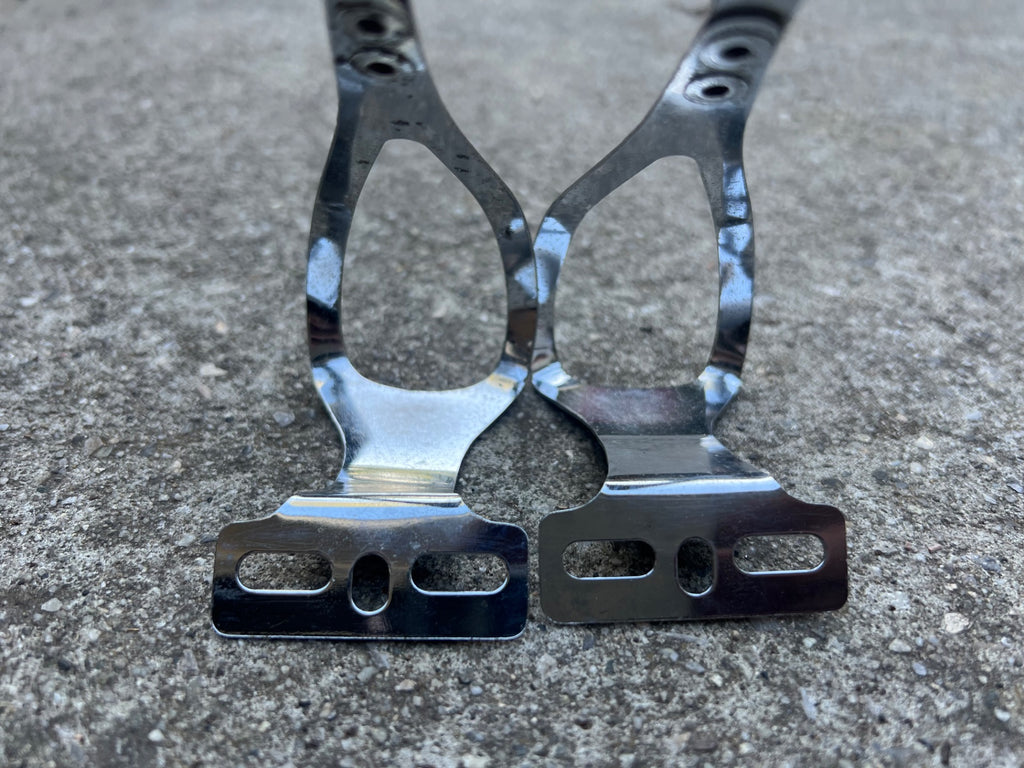 Used Christophe Special Toe Clips Size Medium M Vintage Retro Eroica Chrome Touring-Bicycle Bin