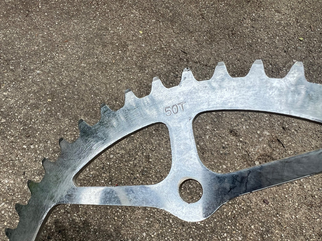 Takagi 112 BCD 50T 3 Bolt Steel Chainring 5 Speed Vintage Chrome Road Touring  - Image 4